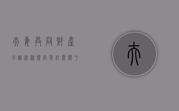 夫妻共同财产分割法条规定是什么（关于夫妻共同财产分割）