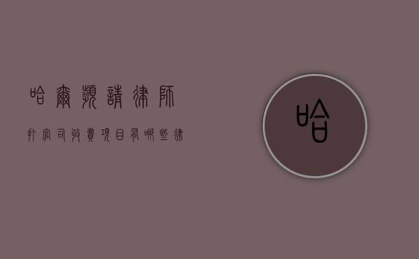 哈尔滨请律师打官司收费项目有哪些,律师收费参考标准（哈尔滨律师费收费标准是多少）