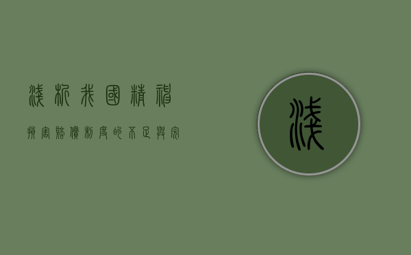 浅析我国精神损害赔偿制度的不足与完善（国家赔偿法关于精神损害赔偿标准）