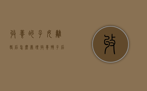 收养的子女离婚后怎么处理（收养孩子后离婚还能再收养吗）