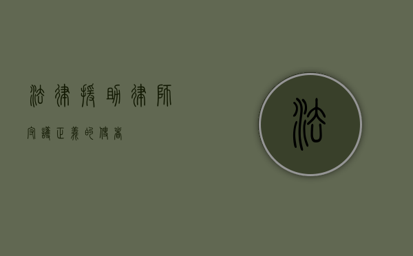 法律援助律师，守护正义的使者