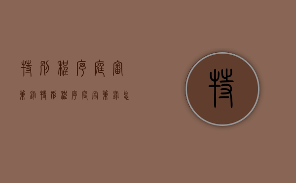 特别程序庭审笔录（特别程序庭审笔录怎么写）