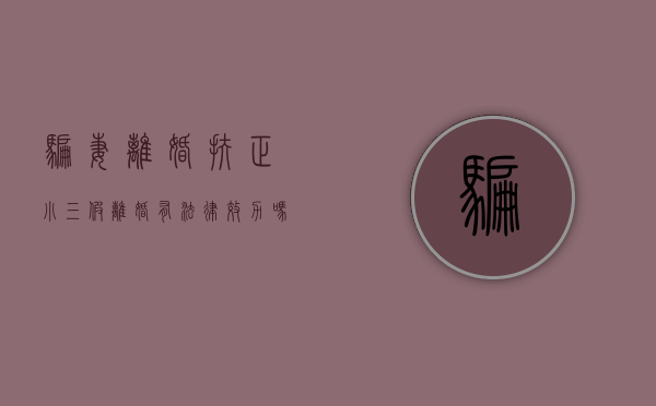 骗妻离婚扶正小三,假离婚有法律效力吗（假离婚证骗婚犯法吗）