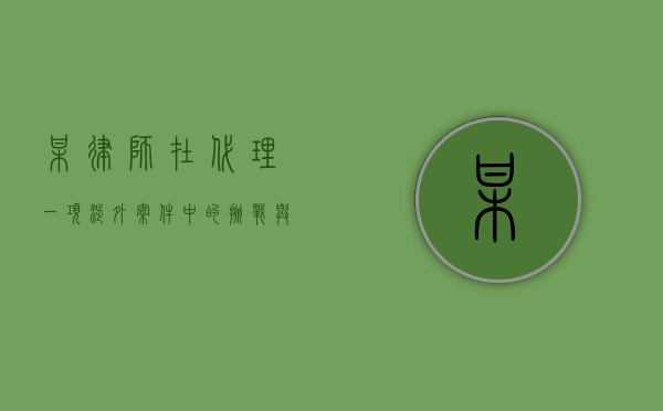 某律师在代理一项涉外案件中的挑战与策略