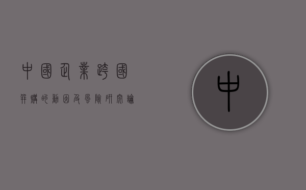 中国企业跨国并购的动因及风险研究论文(中国企业跨国并购的动因及风险研究报告) 中国企业跨国并购的动因及风险研究论文(中国企业跨国并购的动因及风险研究报告)