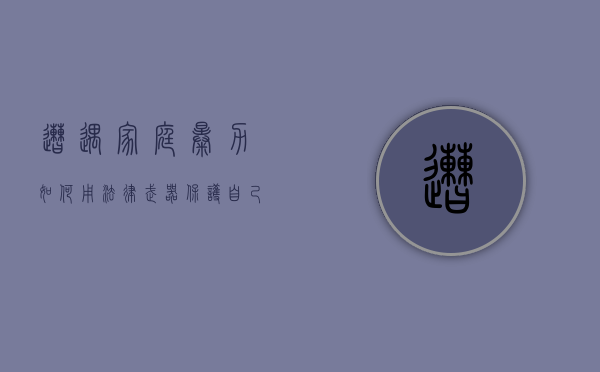 遭遇家庭暴力如何用法律武器保护自己（家庭暴力法律怎么解决最有效）