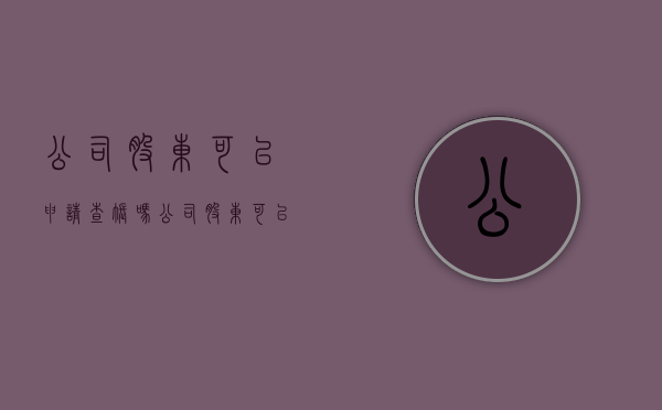 公司股东可以申请查账吗（公司股东可以查账吗）