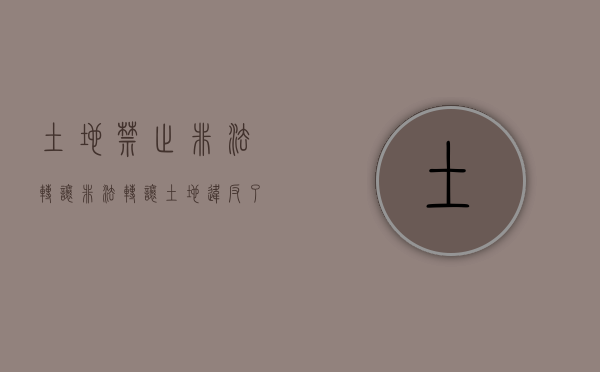 土地禁止非法转让（非法转让土地违反了土地管理法）