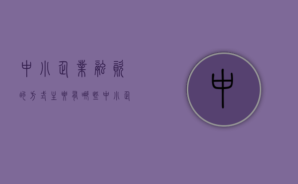 中小企业融资的方式主要有哪些（中小企业融资手段）