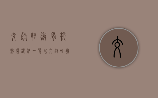 交通轻微骨折赔偿标准一览表（交通轻微骨折赔偿标准表）