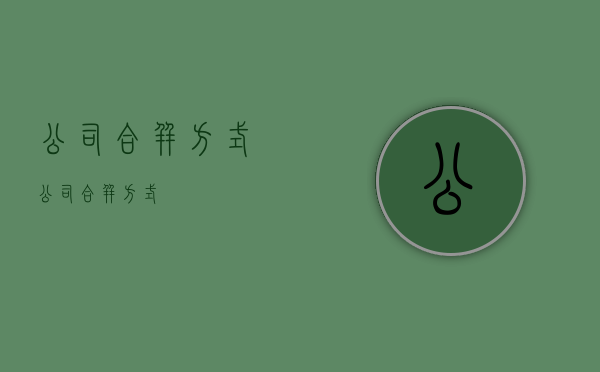 公司合并方式（公司合并方式）