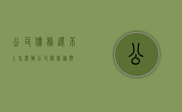 公司债务还不上怎么办(公司借款逾期) 公司债务还不上怎么办(公司借款逾期)