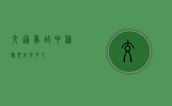 交通事故中检验鉴定要多久
