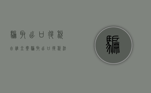 骗取出口退税由谁立案（骗取出口退税法律责任）