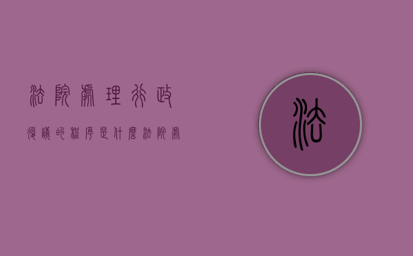 法院处理行政复议的程序是什么（法院处理行政复议的程序是什么意思）
