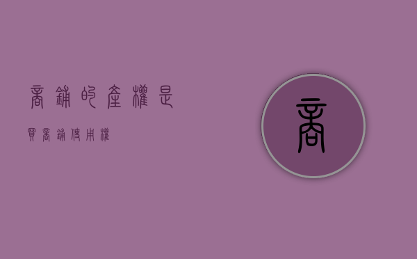 商铺的产权是（买商铺使用权）