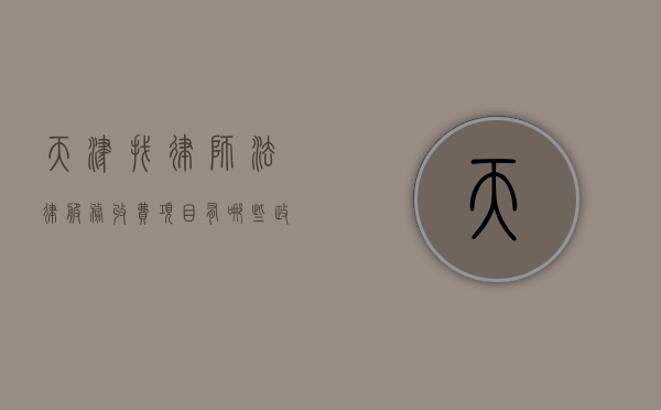 天津找律师法律服务收费项目有哪些（政府指导价2022）（天津律师收费价目表）