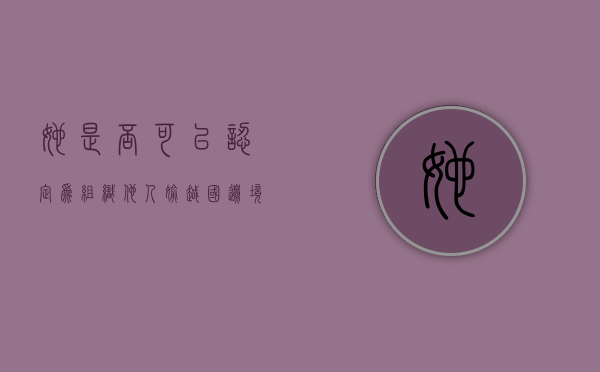 她是否可以认定为组织他人偷越国（边）境罪（组织他人偷越国边境罪立案条件）