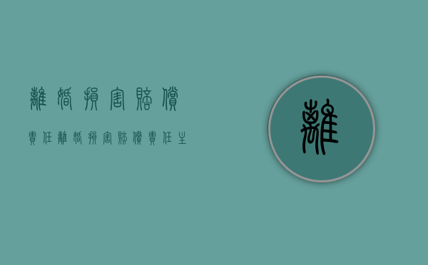 离婚损害赔偿责任（离婚损害赔偿责任主体不明确的案件）
