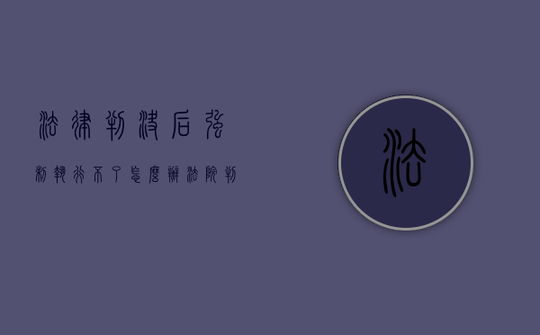 法律判决后强制执行不了怎么办（法院判决后申请强制执行对方不执行）