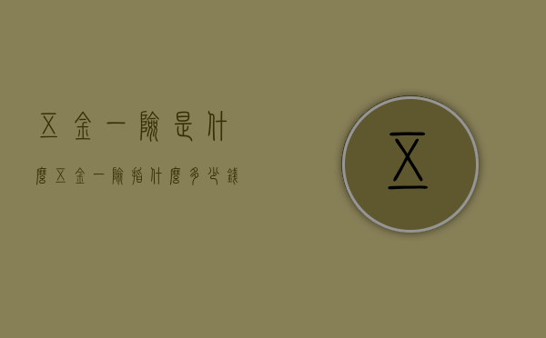 五金一险是什么（五金一险指什么多少钱）