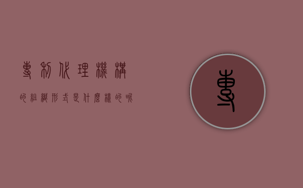 专利代理机构的组织形式是什么样的呢（专利代理行业组织）