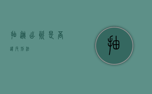 抽逃出资是否违反刑法