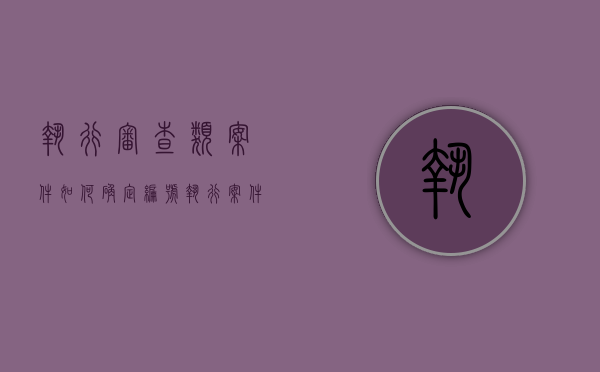 执行审查类案件如何确定编号（执行案件的审查）