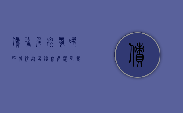 债务危机有哪些救济途径（债务危机有哪些救济途径和措施）