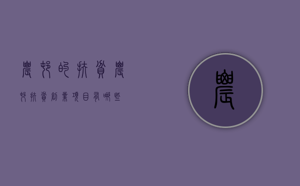 农村的扶贫（农村扶贫创业项目有哪些）