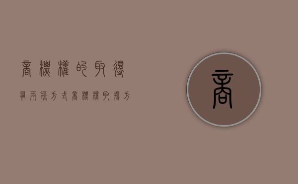 商标权的取得有两种方式（商标权取得方式）
