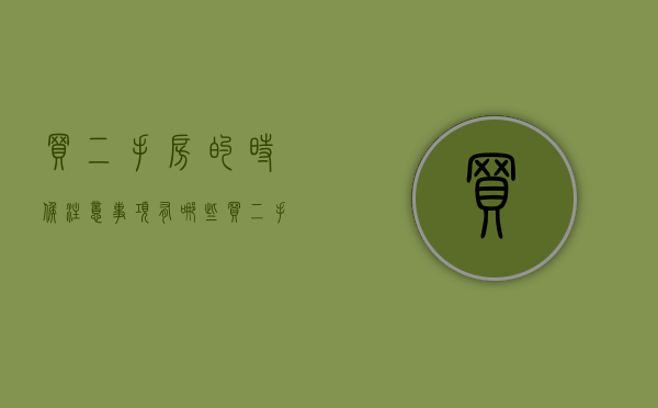 买二手房的时候注意事项有哪些（买二手房应注意哪些细节）