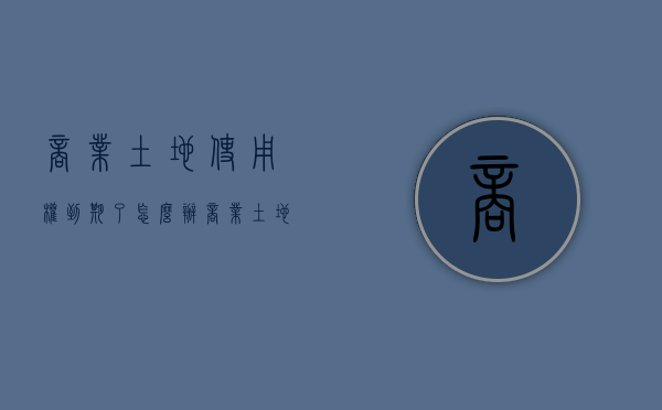 商业土地使用权到期了怎么办（商业土地使用权到期了房子怎么办）