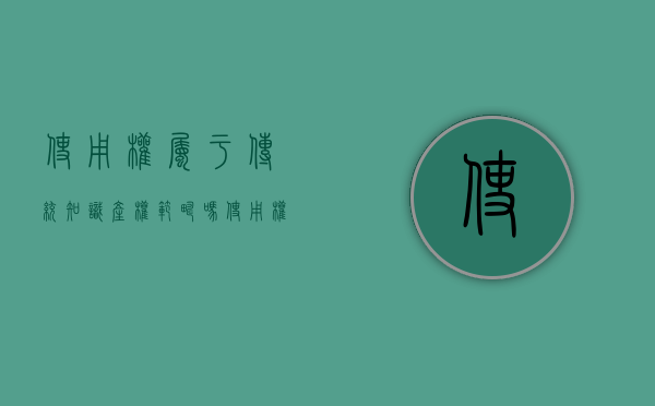 使用权属于传统知识产权范畴吗（使用权房子利弊）