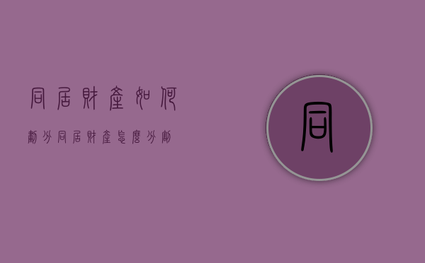 同居财产如何划分（同居财产怎么分割）