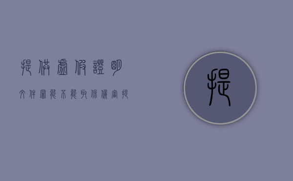 提供虚假证明文件罪能不能取保候审（提供虚假出具证明文件罪立案标准）